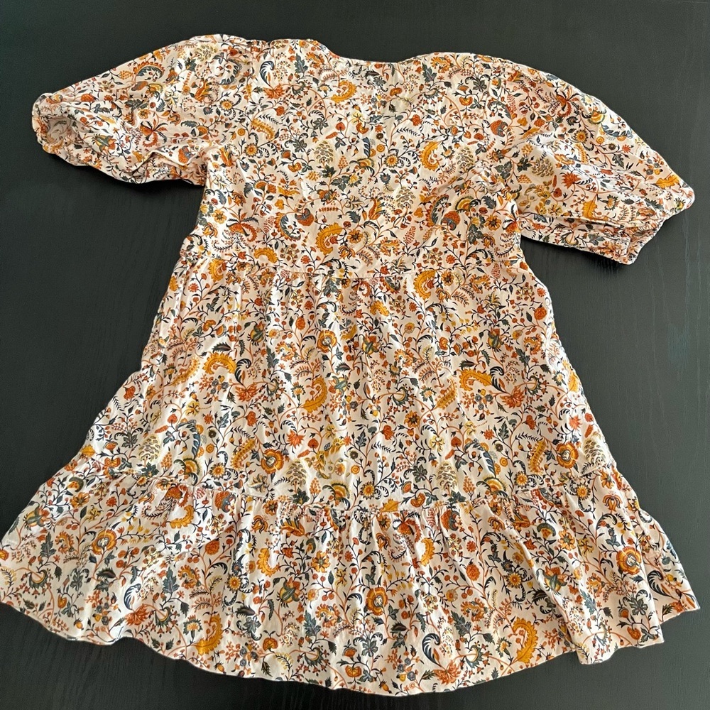 Old Navy Kids Floral Dress - Orange and Cream